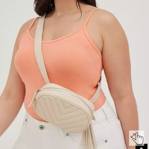 NWT Torrid Quilted Cream Belt Bag Plus Size